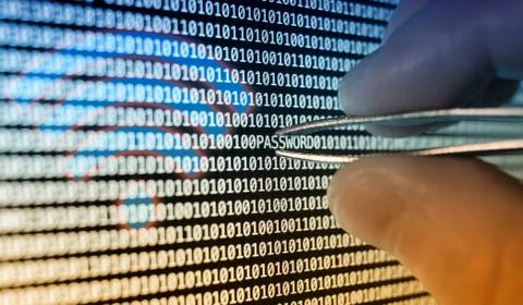 Binary Code screen Stock Photos