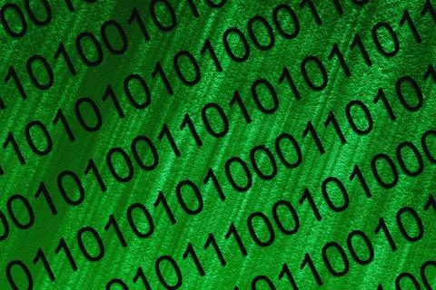 Binary code on screen Stock Photos
