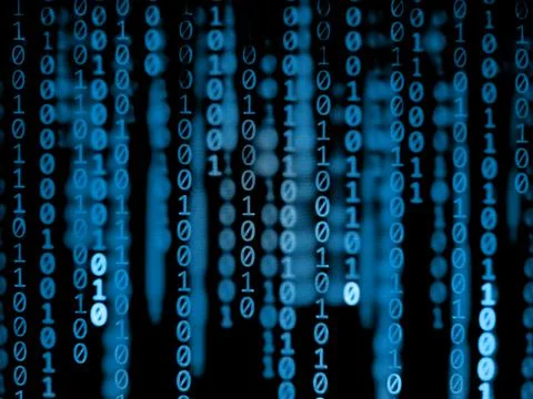 Binary code with screen pixel effect. Stock Illustration