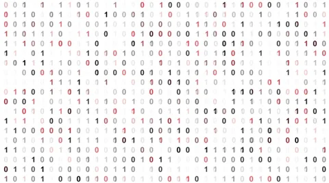 Binary code screen with red cypher Stock Footage 31494815