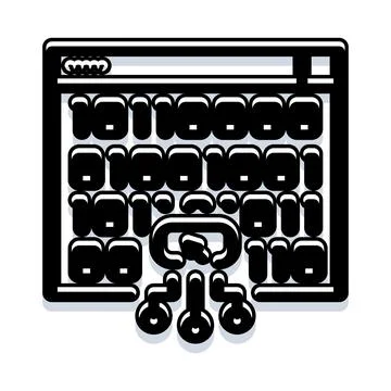 Binary code screen showing a broken data link 库存插图