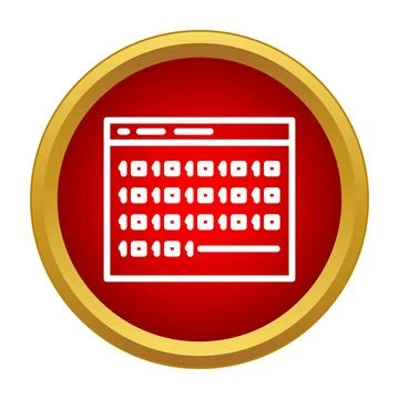 Binary code screen showing data on web browser 库存插图