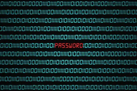 Binary code sequence with Password hidden in it Stock Illustration