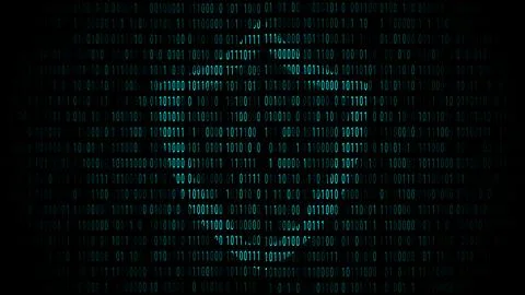Binary code shield silhouette representing digital identity cybersecurity a.. Stock Illustration