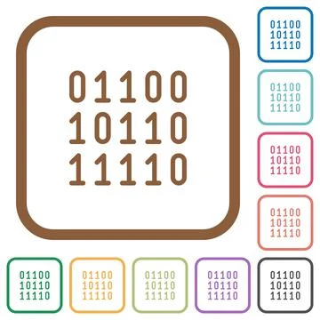 Binary code simple icons Stock Illustration