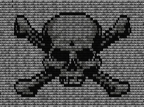 Binary Code Skull and Crossbones イラスト素材