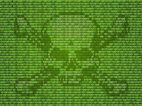 Binary Code Skull and Crossedbones 스톡 일러스트