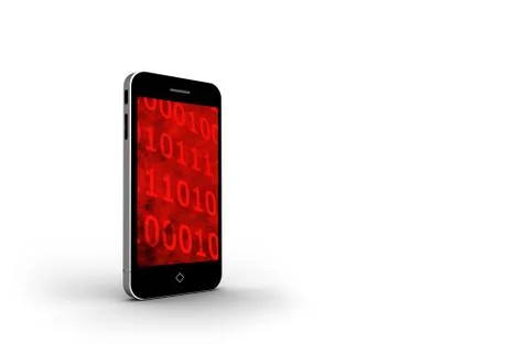 Binary code on smartphone screen Stock Illustration