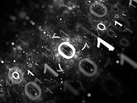 Binary code in space intensity map イラスト素材