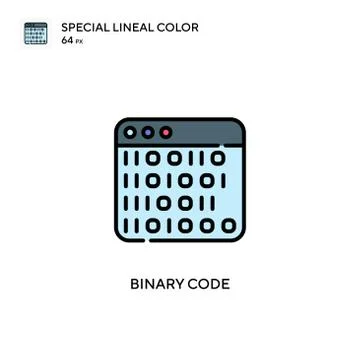 Binary code Special lineal color icon. Illustration symbol design template fo 스톡 일러스트