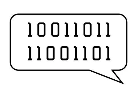 Binary Code Speech Bubble for Digital Communication and Technology Concepts 库存插图