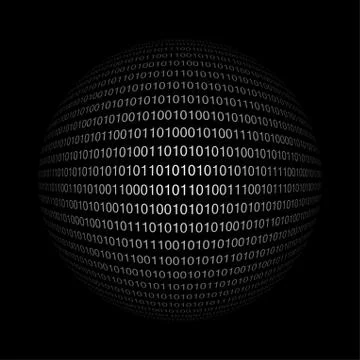 Binary code in sphere form Stock Illustration