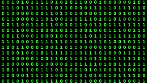Binary code stream background with green digits Stock Footage 336473043