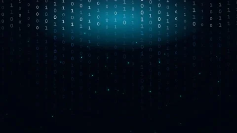 Binary code stream data pattern with glowing central light for cybersecurit.. Stock-Footage 347625792