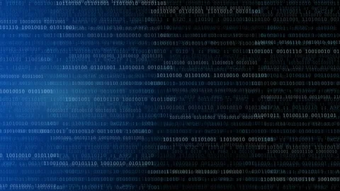 Binary code stream with hexadecimal identifiers for data encryption and cyb.. Vídeos de archivo 347625804