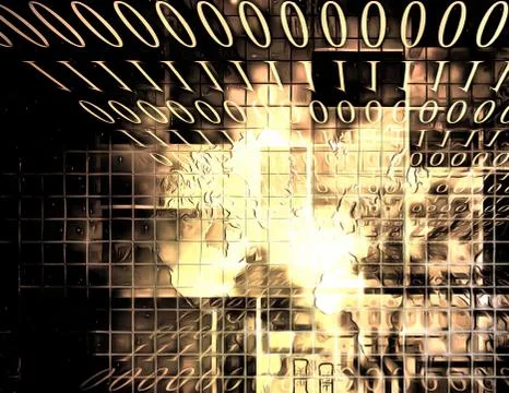 Binary code stream Stock Illustration