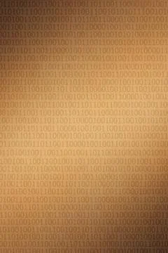 Binary code stream on light brown  background Stock Illustration