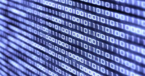 Binary code stream. Shallow depth of field. Stock Footage 252780454