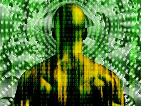 Binary code streaming Stock Illustration