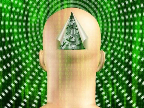 Binary code streaming Stock Illustration