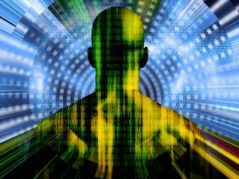 Binary code streaming Stock Illustration