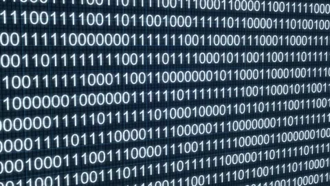 Binary code streaming numbers animation isolated on black background Stock Footage 321240238