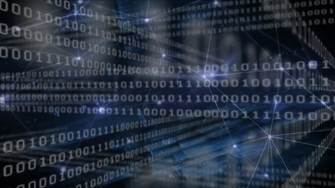 Binary code streams moving different directions Stock Footage 104932227