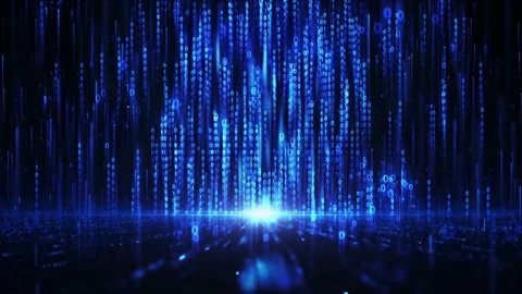 Binary Code String Aggregation Rises.Big data Convergence. Stock Footage 131549570