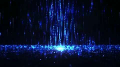 Binary Code String Aggregation Rises.Big data Convergence 스톡 동영상 131622474
