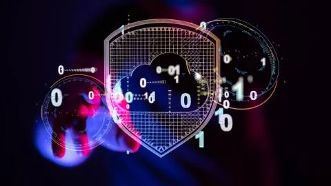 A Binary Code String Aggregation Rises.Big data Convergence. Stockfoto's