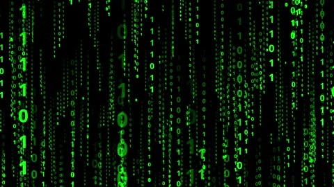 Binary code strings. Matrix style backdrop in green. Stock Footage 258885607