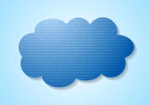 Binary code system and blue cloud Stock Illustration