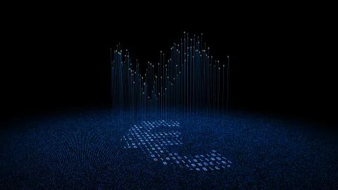 Binary code technology, Euro symbol, data transmission and program Stock Illustration