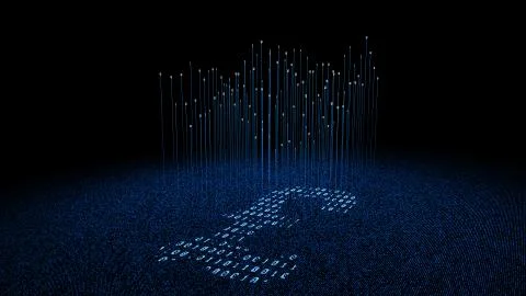 Binary code technology, pound symbol, data transmission and program Stock Illustration