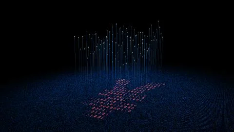 Binary code technology, RMB symbol, data transmission and program Stock Illustration