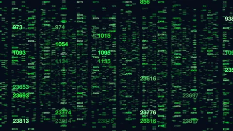 Binary code tiling intriguing pattern of green numbers on black background Stock Footage 251945021