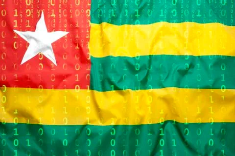 Binary code with Togo flag, data protection concept イラスト素材