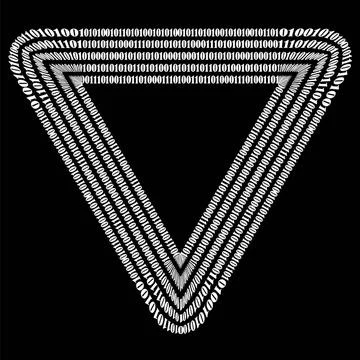 Binary Code Triangle. Decryption Encoding Binary Code Triangle. Numbers Co... 스톡 사진
