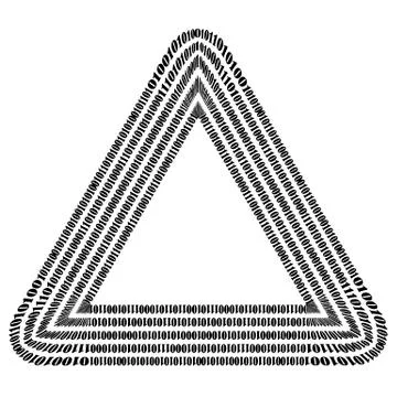 Binary Code Triangle. Numbers Concept. イラスト素材