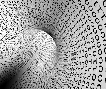 Binary Code Tunnel Abstract Digital Technology Background Stock Photos