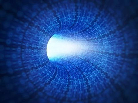 Binary code tunnel Blue binary code technology tunnel Copyright: xZoonar.c... 写真素材