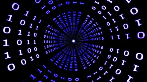 Binary Code Tunnel Stock Footage 75612873