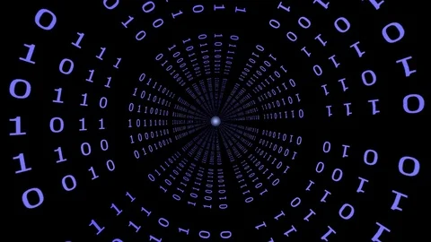 Binary Code Tunnel Stock Footage 75612891