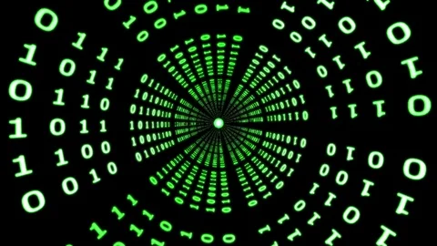 Binary Code Tunnel Stock Footage 75612955