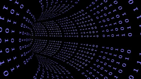 Binary Code Tunnel Stock Footage 75613102
