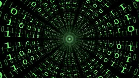 Binary Code Tunnel in Green Illustrazione stock