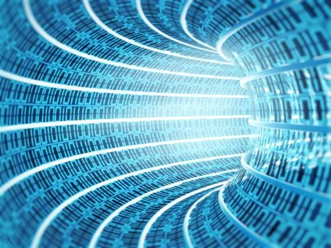 Binary code tunnel Stockillustratie