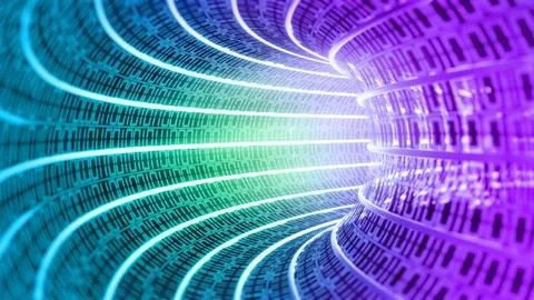 Binary code tunnel Illustration