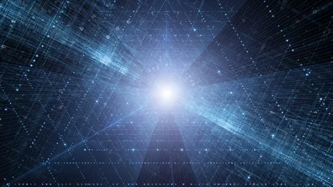 Binary code tunnel network loop motion graphic Stock Footage 337239738