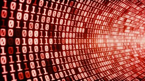 Binary Code Tunnel Red 库存插图